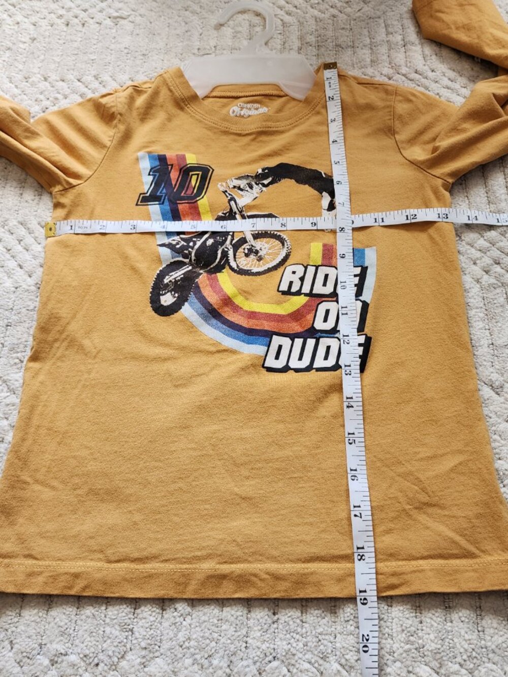OshKosh B'gosh Originals Long Sleeve "Ride On Dude" Moto Graphic Tee Size 7 - Picture 6 of 10